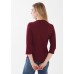 French Dressing - 3/4 Sleeve Scoop Neck Top - Cabernet