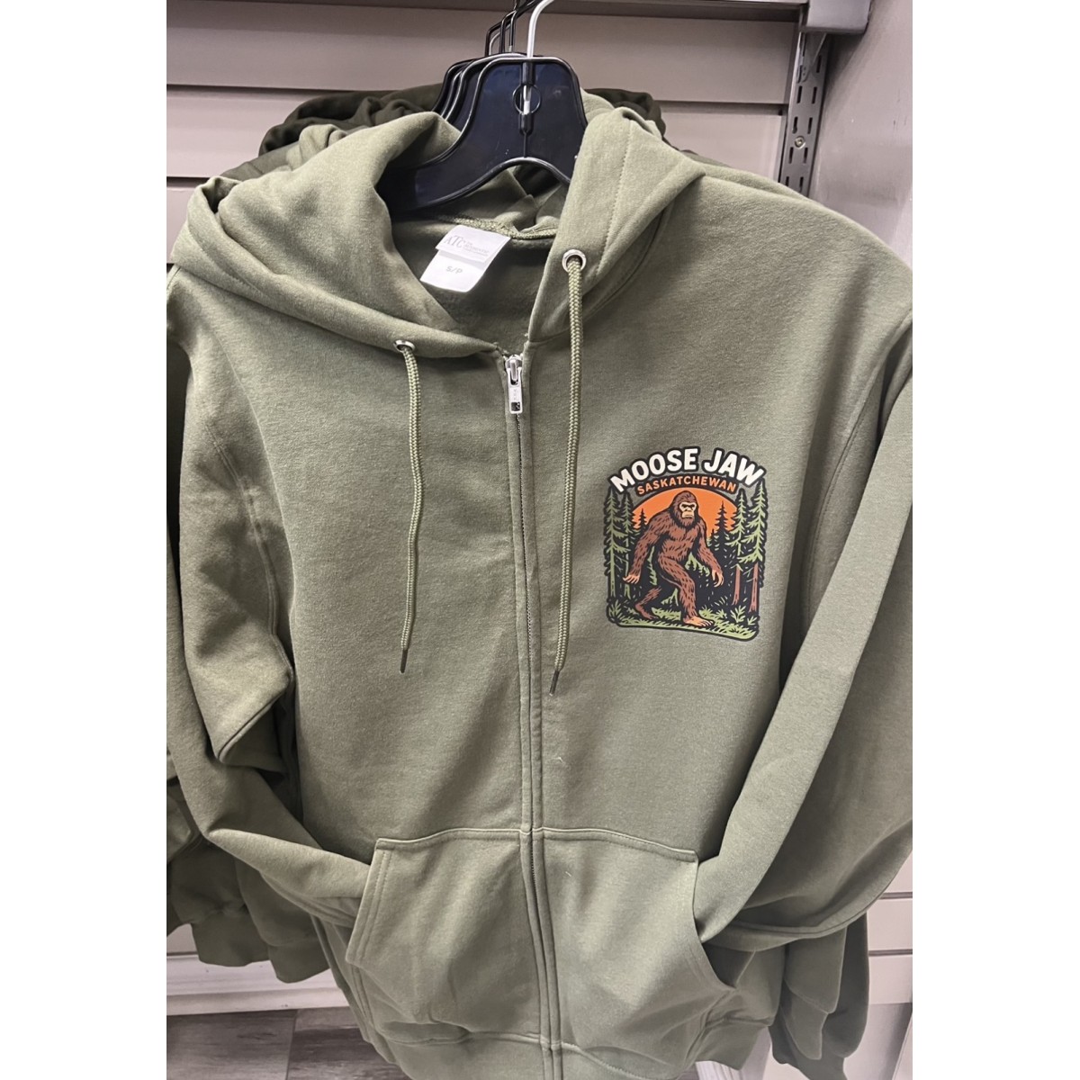 Moose Jaw Sasquatch Zip Up Military Green