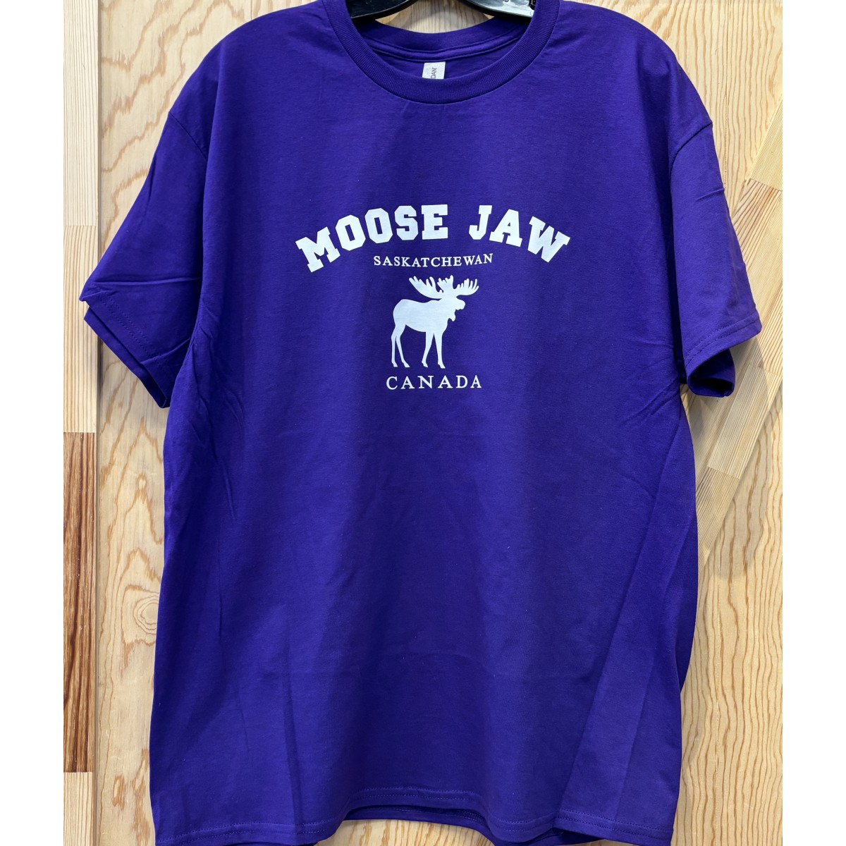 Moose Jaw Standing Moose Youth Purple T-Shirt