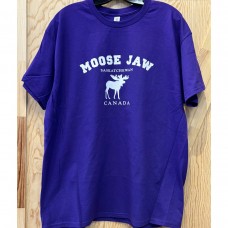 Moose Jaw Standing Moose Youth Purple T-Shirt