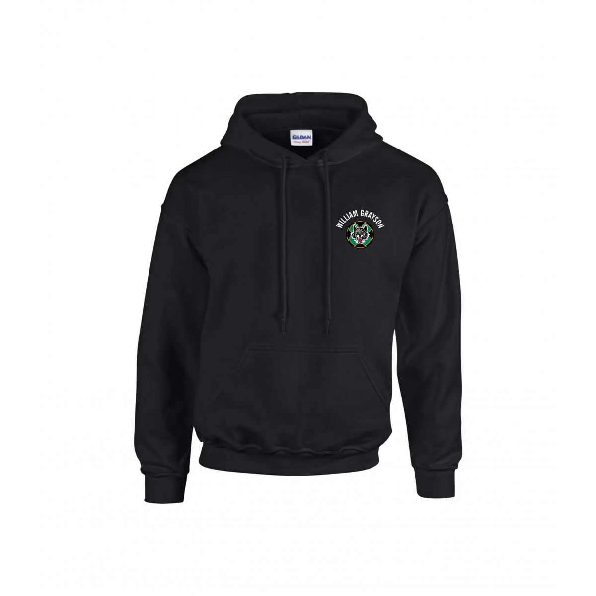 William Grayson Adult Gildan Pullover Black Left Chest Printed Logo William Grayson Adult Gildan Pullover Black Left Chest Printed Logo