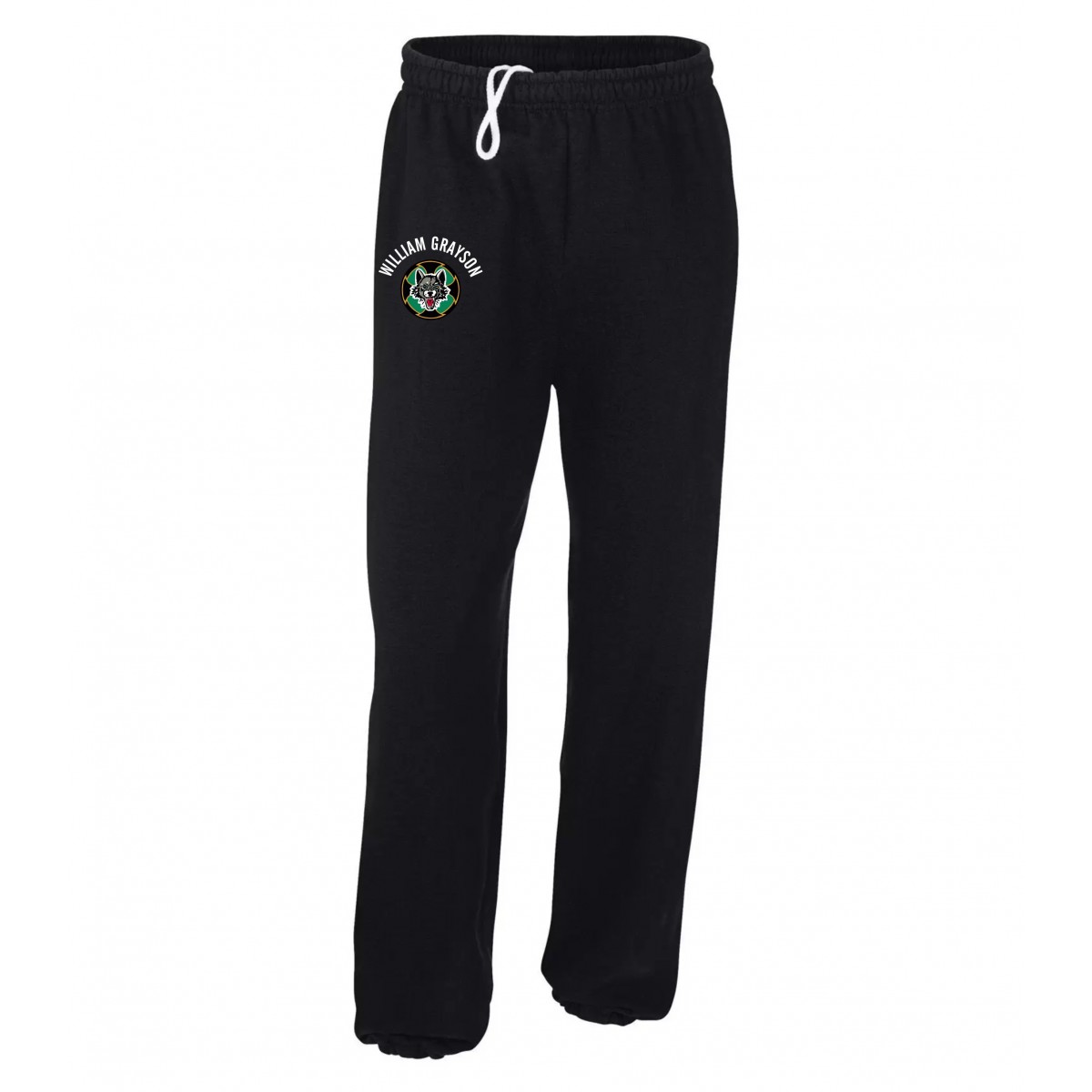 William Grayson Adult Gildan Sweatpant Black Right Leg Logo