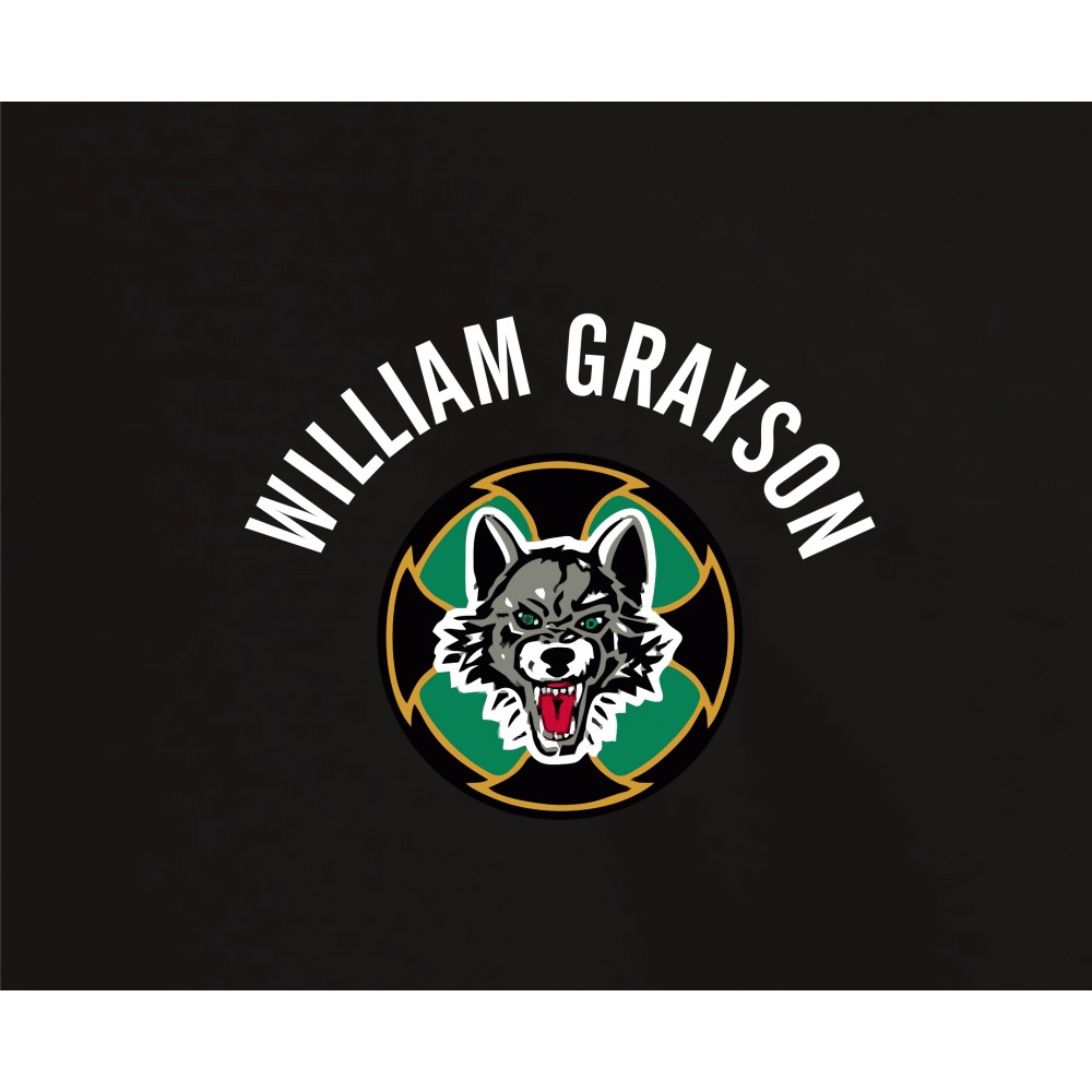 William Grayson Youth Gildan Full Zip Black Left Chest Printed Logo