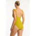Sea Level - Interlace Frill One Piece - Chartreuse