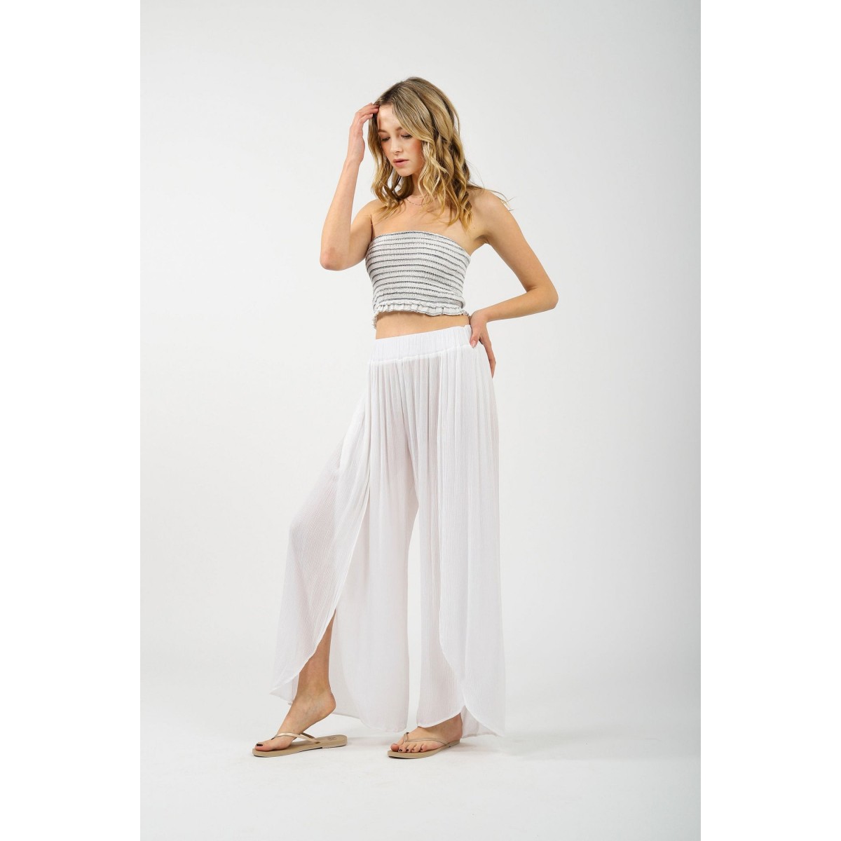 Koy Resort - Miami Split Leg Pant - White