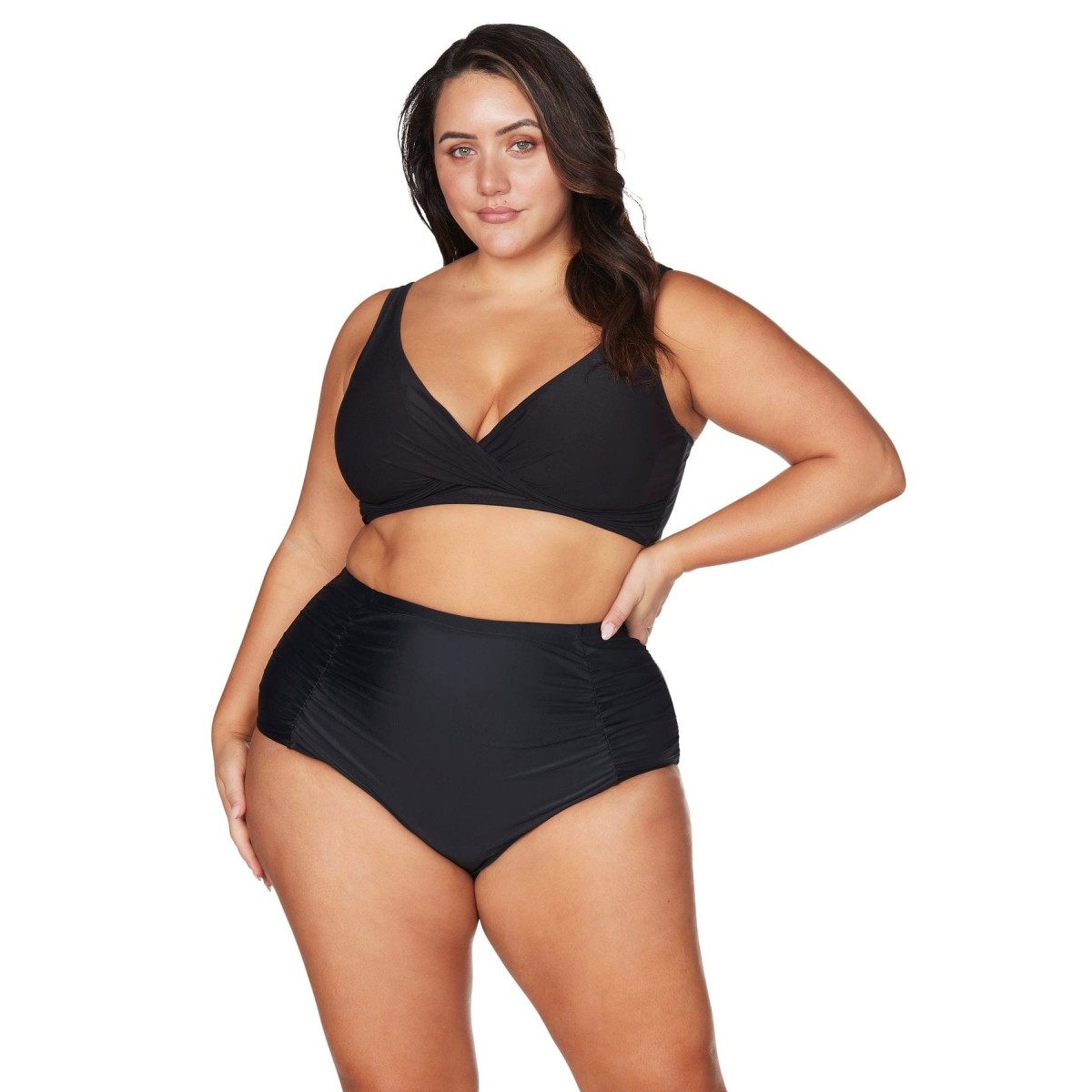 Artesands - Hues Raphael High Waist Ruched Pant - Black