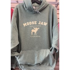 Moose Jaw Standing Moose Pullover Heather Forrest Green