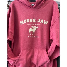 Moose Jaw Standing Moose Pullover Heather Red