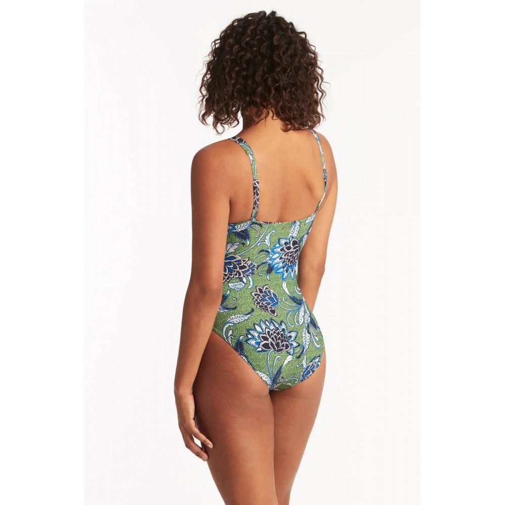 Sea Level - Pilgrim Twist Front One Piece - Olive