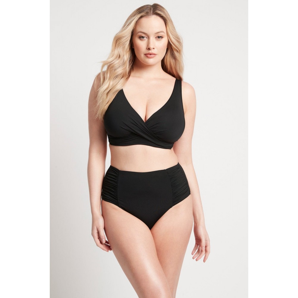Sea Level - Eco Essential High Waist Gathered Side Pant - Black