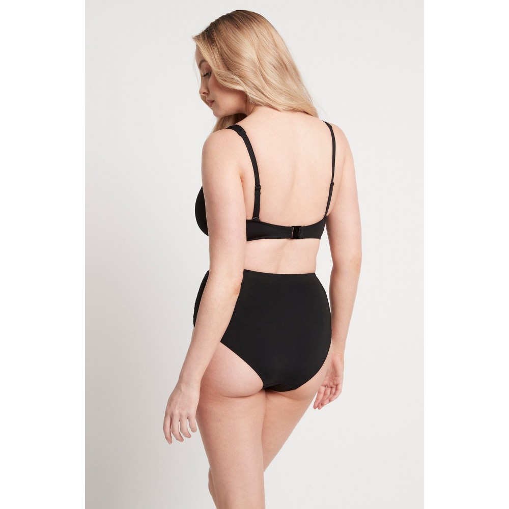 Sea Level - Eco Essential High Waist Gathered Side Pant - Black