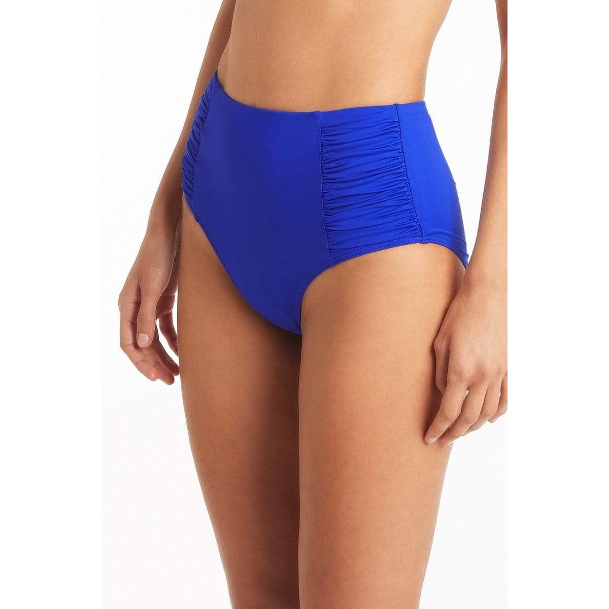 Sea Level - Eco Essentials High Waist Gathered Side Pant - Cobalt
