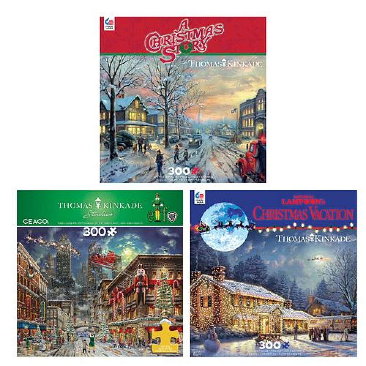 KR 300PC Thomas Kinkade Holiday Movies Assorted