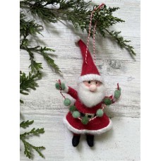 GF Ornament Wool - Pose Santa/Garland GFHC182