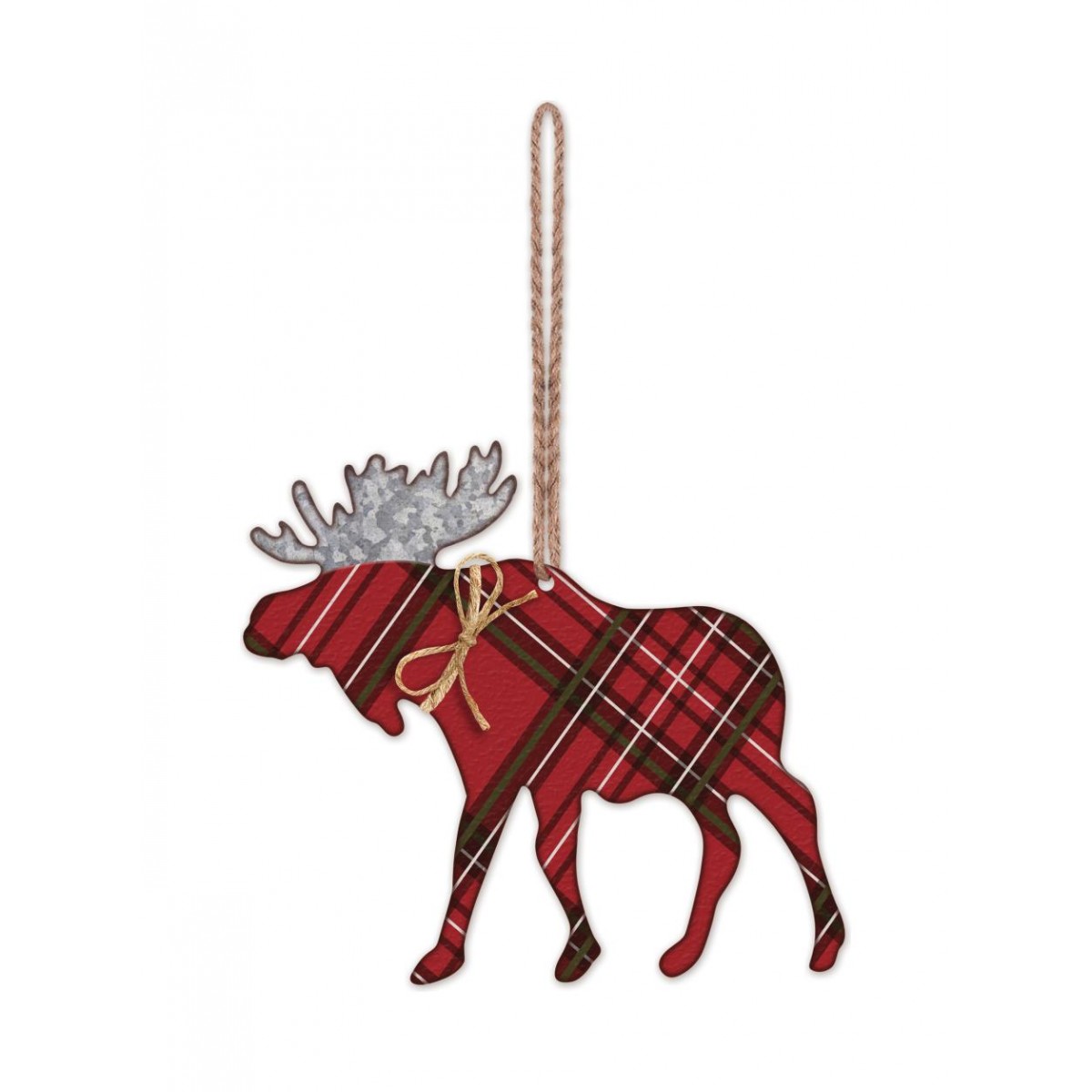 SV Ornament - Plaid Moose SV16374