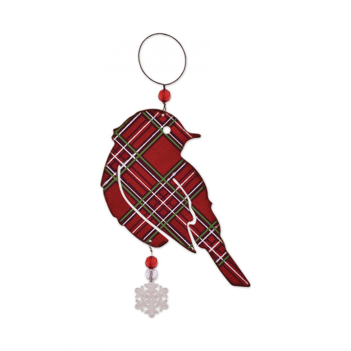 SV Ornament - Plaid Bird SV16405