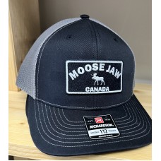 Moose Jaw Walking Moose Emb. Hat Mesh Snap Back - Black/ Charcoal