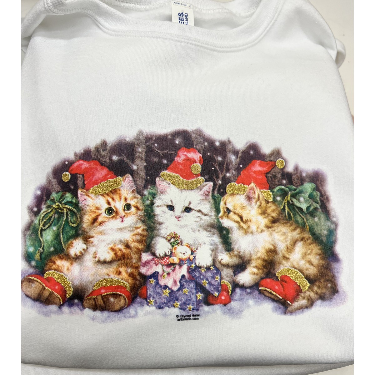 Christmas Sweatshirt Three Santa's Sweatshirt - White