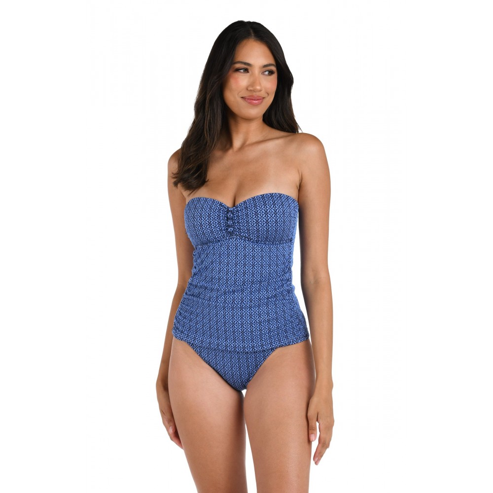 La Blanca - Charmed Coast Bandeau Tankini Top - Chambray