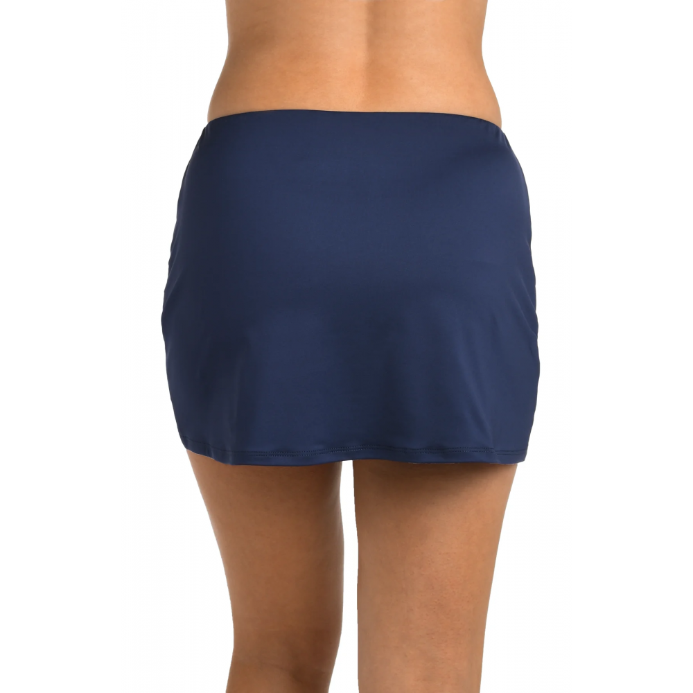 24th & Ocean -  Solid Mid Rise Tulip Hem Skirt - Midnight