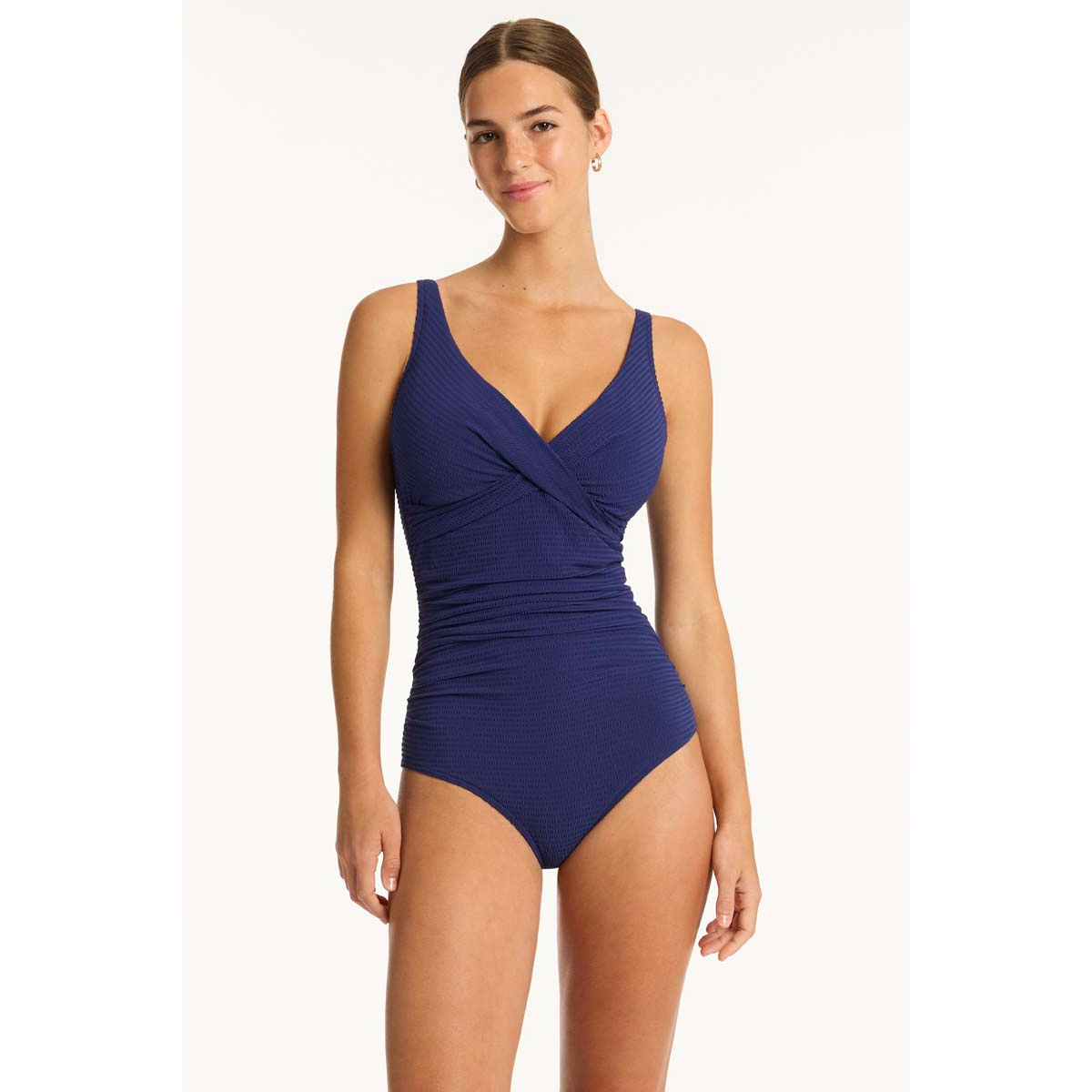 Sea Level - Messina Cross Front One Piece - French Navy
