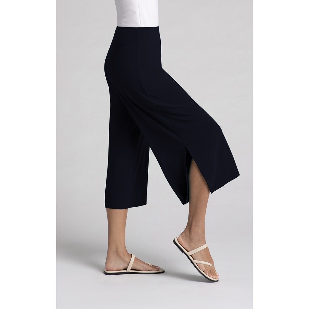Sympli - Side Slit Wide Capri - Navy
