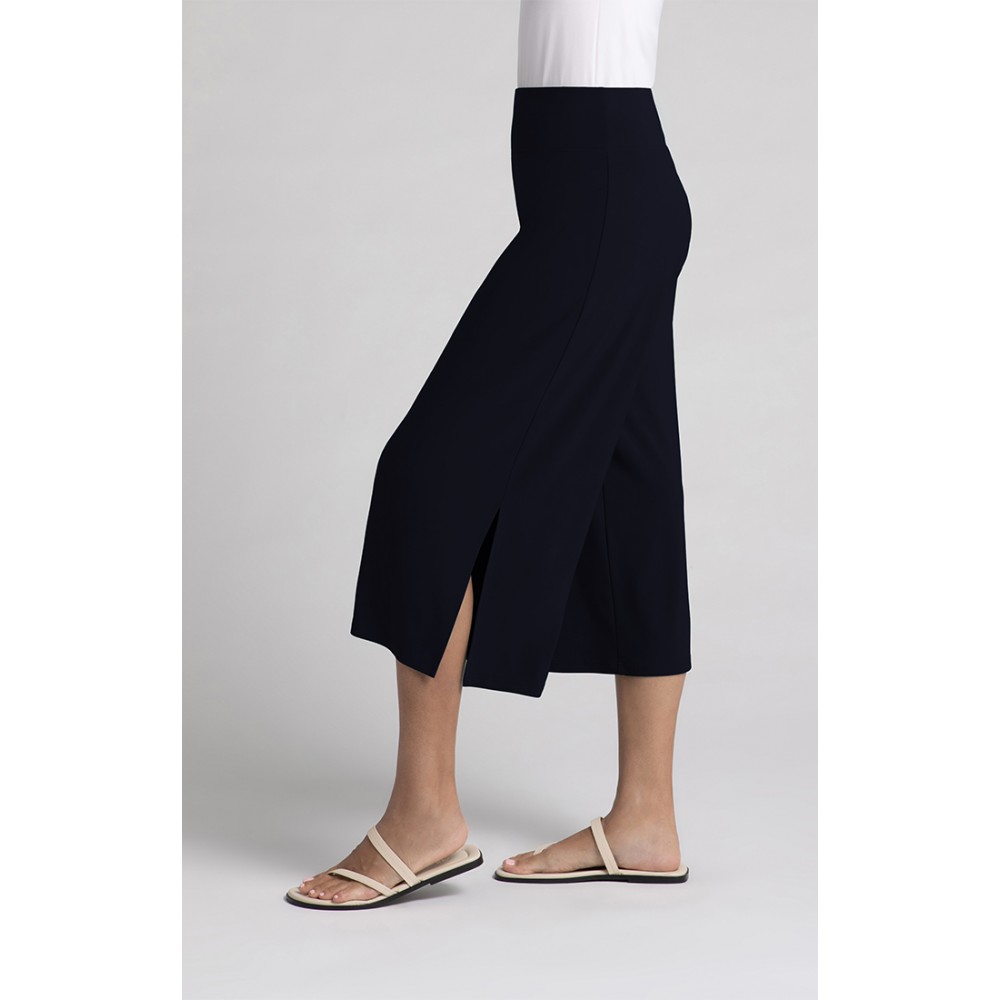 Sympli - Side Slit Wide Capri - Navy
