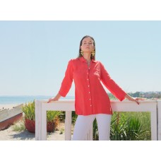 Dolcezza - Woven Blouse - Coral