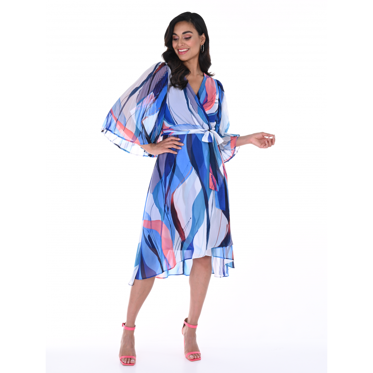 Frank Lyman - Woven Dress #246102 - Blue/Multi