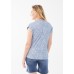 French Dressing - Printed Cap Sleeve V-Neck Top - Blue Jean
