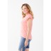 French Dressing - Printed Cap Sleeve V-Neck Top - Flamingo Pink
