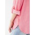 French Dressing - Long Sleeve Roll Tab Shirt - Flamingo Pink