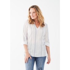 French Dressing - Striped Popover Tunic - Blue Stripe