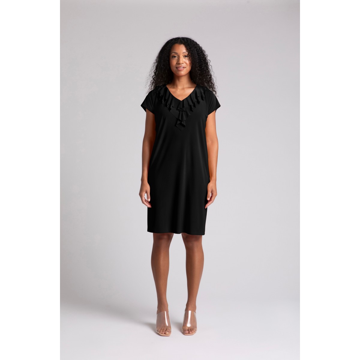 Sympli - Flutter Dress Drop Shoulder - Black