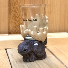 Moose Jaw Shot Glass with Poly Moose Base