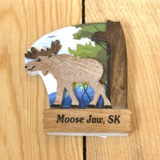 Moose Jaw Magnet Wood Scene