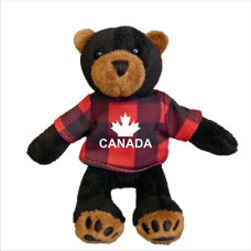 Stuffed Zipper Pull - Black Bear - Canada Red Jack