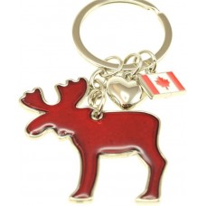 Canada Keychain Red Moose With Charms