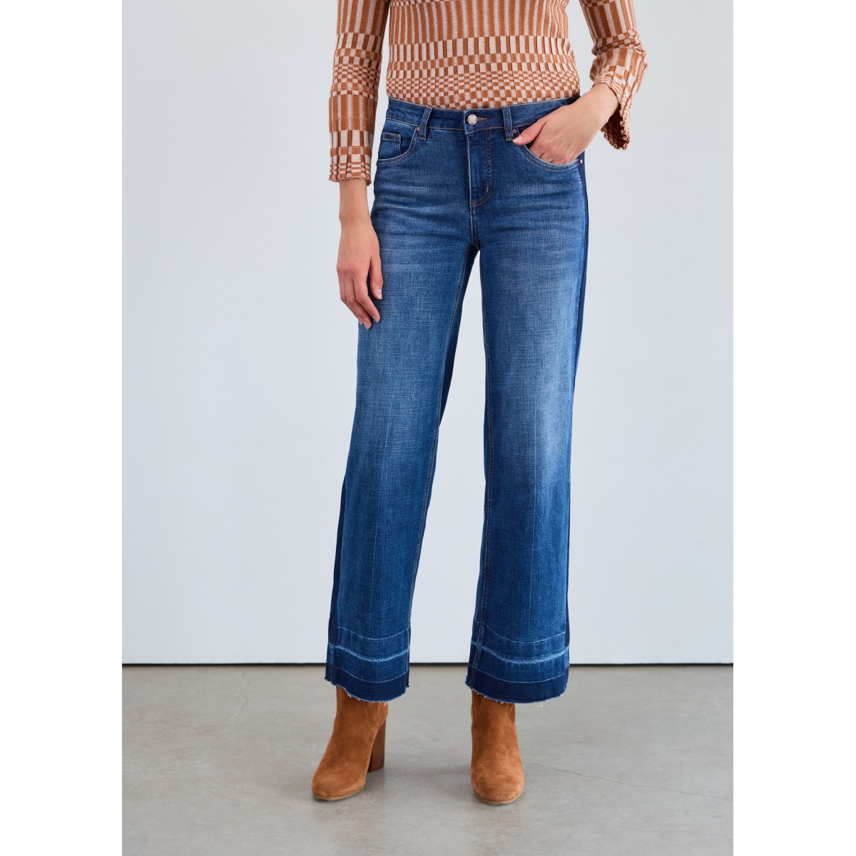 French Dressing - Olivia Wide Leg - Medium Blue French Dressing - Olivia Wide Leg - Medium Blue