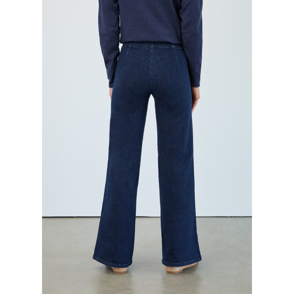 French Dressing - Pull-On Wide Leg - Dark Rinse