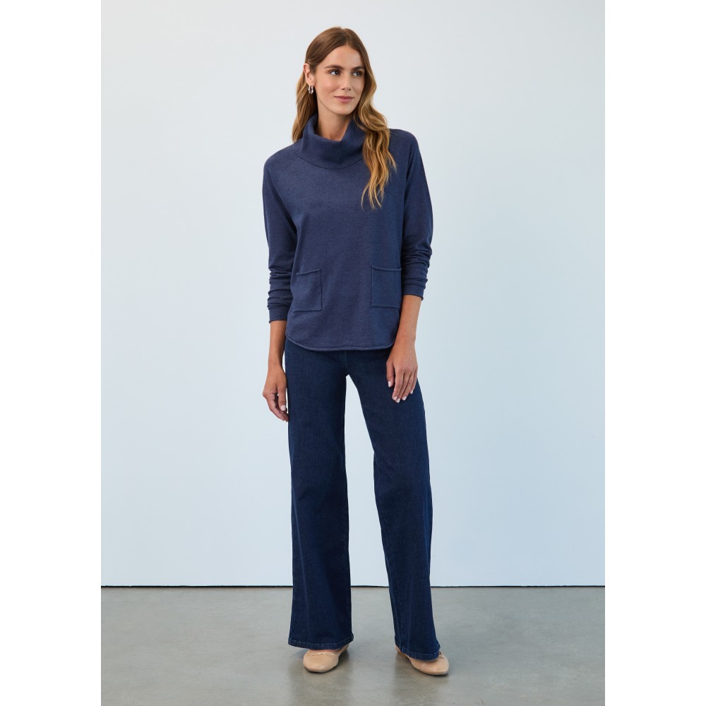 French Dressing - Pull-On Wide Leg - Dark Rinse