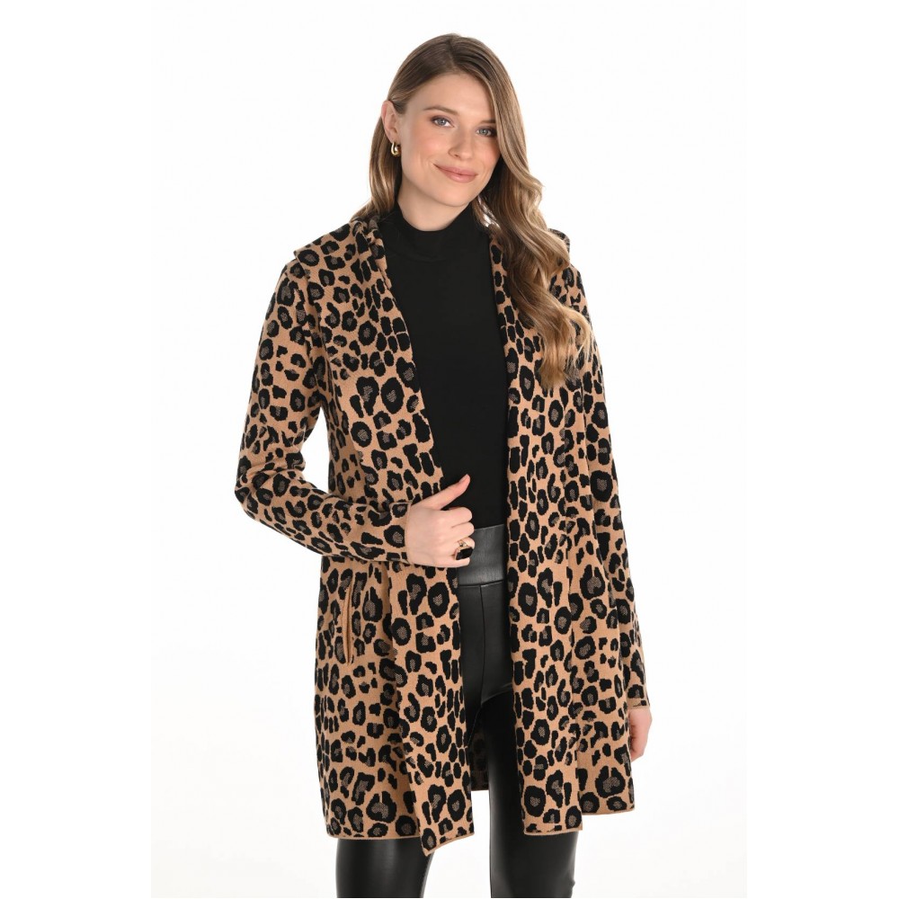 Frank Lyman - Knit Cardigan #253812 - Camel/Black
