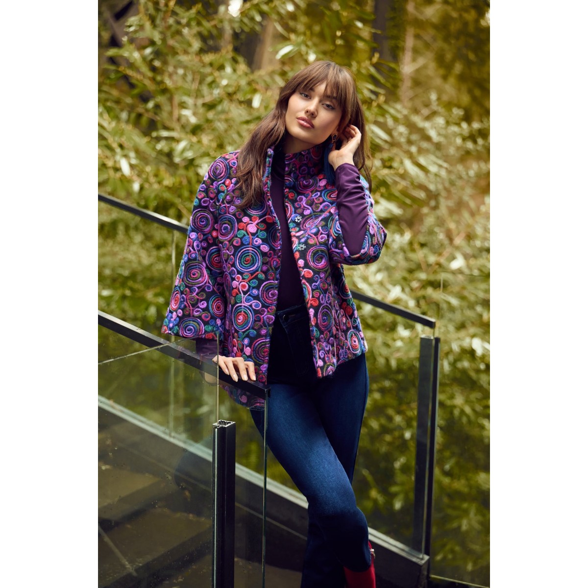 Frank Lyman - Knit Jacket #253830 - Purple/Multi