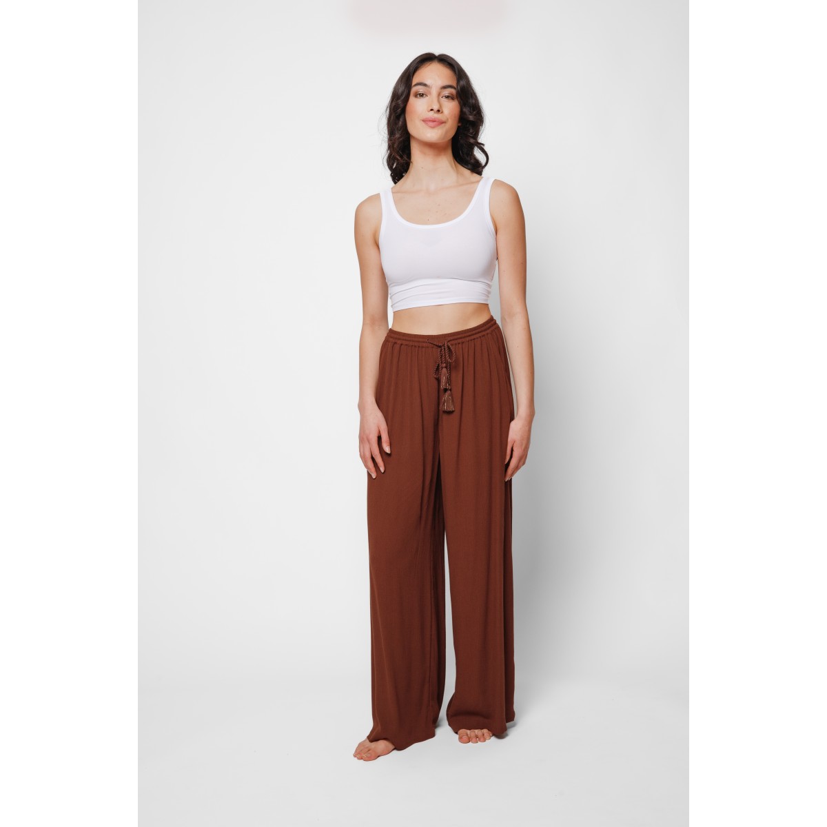 Koy Resort - Miami Tie Front Pant - Espresso