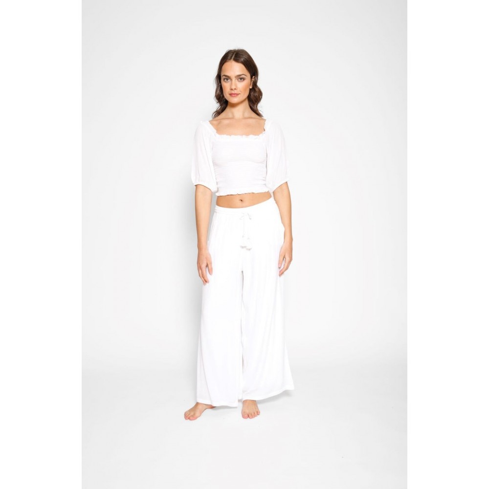 Koy Resort - Miami Tie Front Pant - White