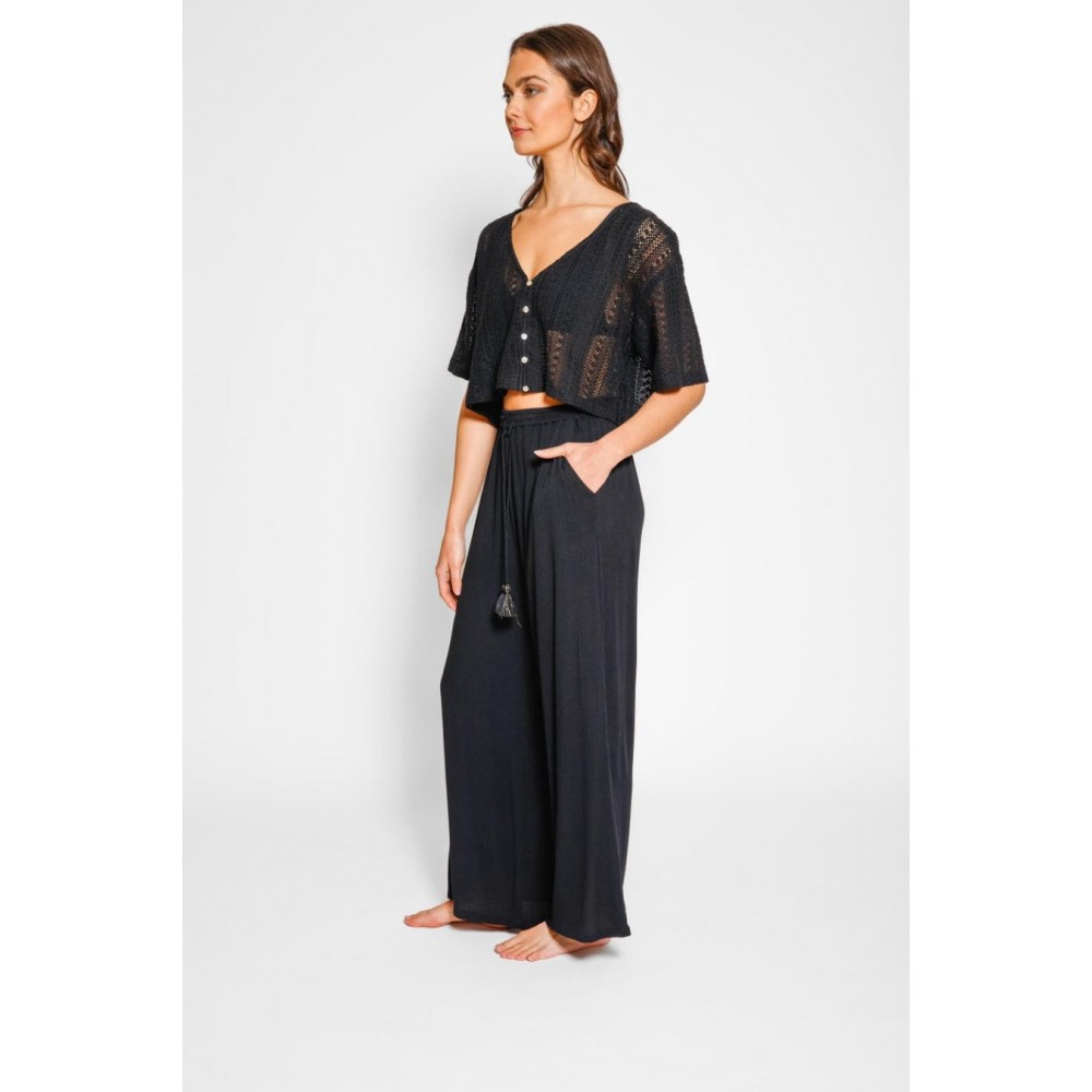 Koy Resort - Miami Tie Front Pant - Black