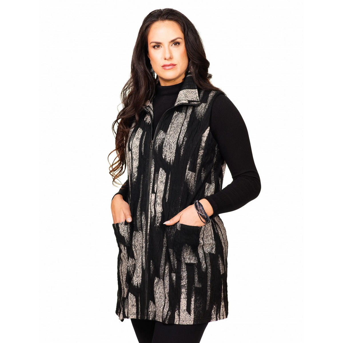 Minkas - Long Vest - Taupe