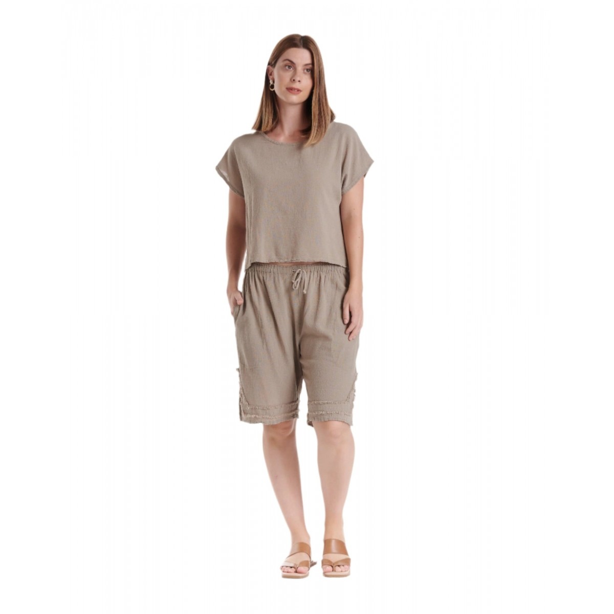 Oh My Gauze - Bermuda Shorts - Taupe