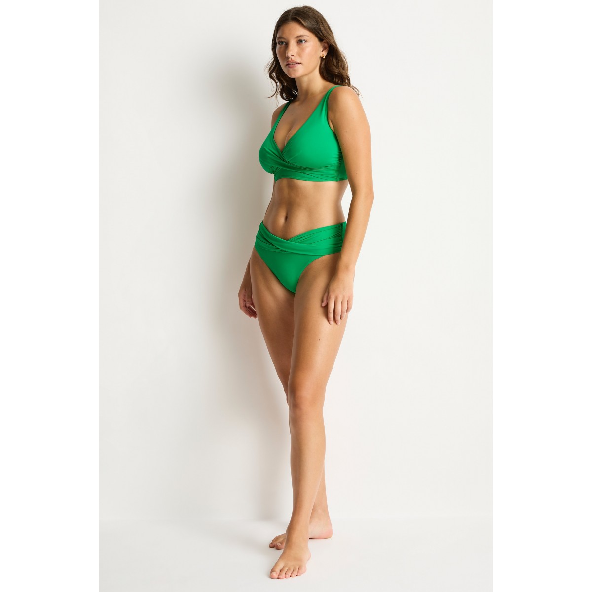 Sea Level - Eco Essentials Twist Mid Bikini Bottom - Kelly Green