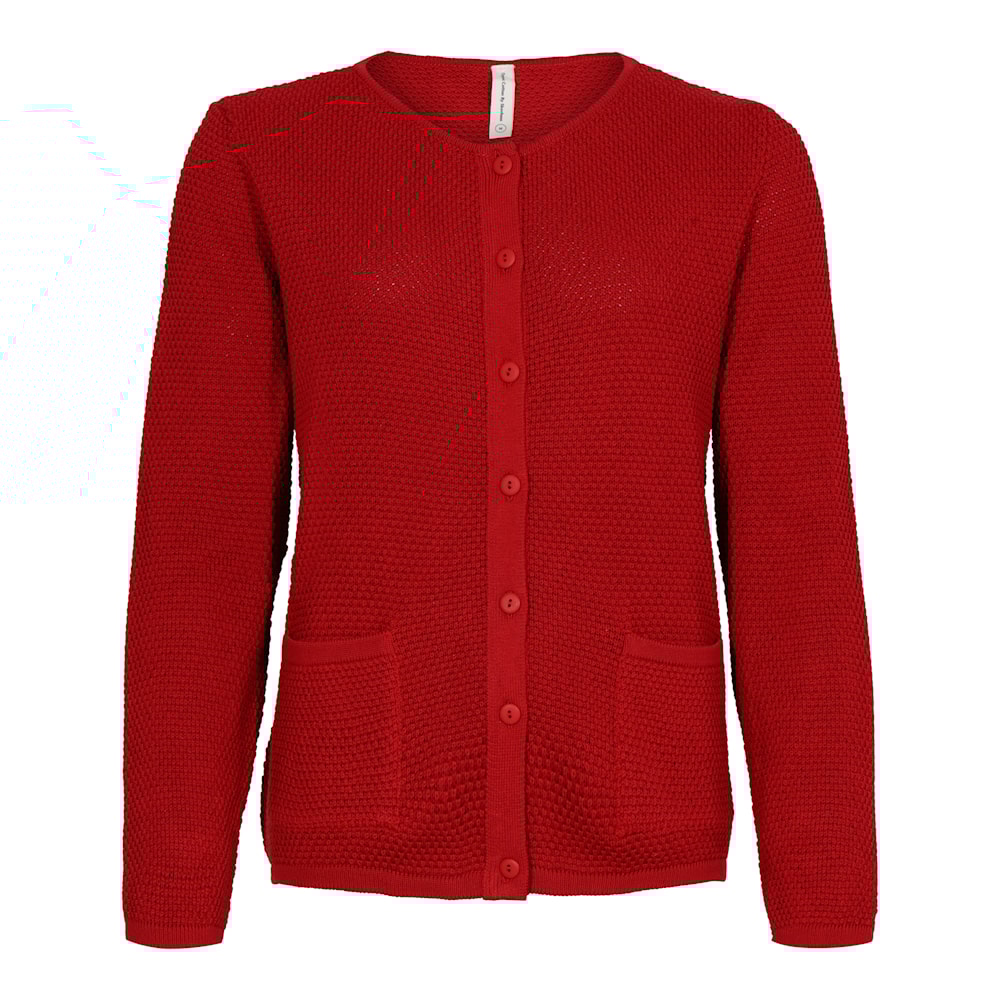 Skovhuus - Cotton Cardigan With Patch Pockets - Roccoco Red